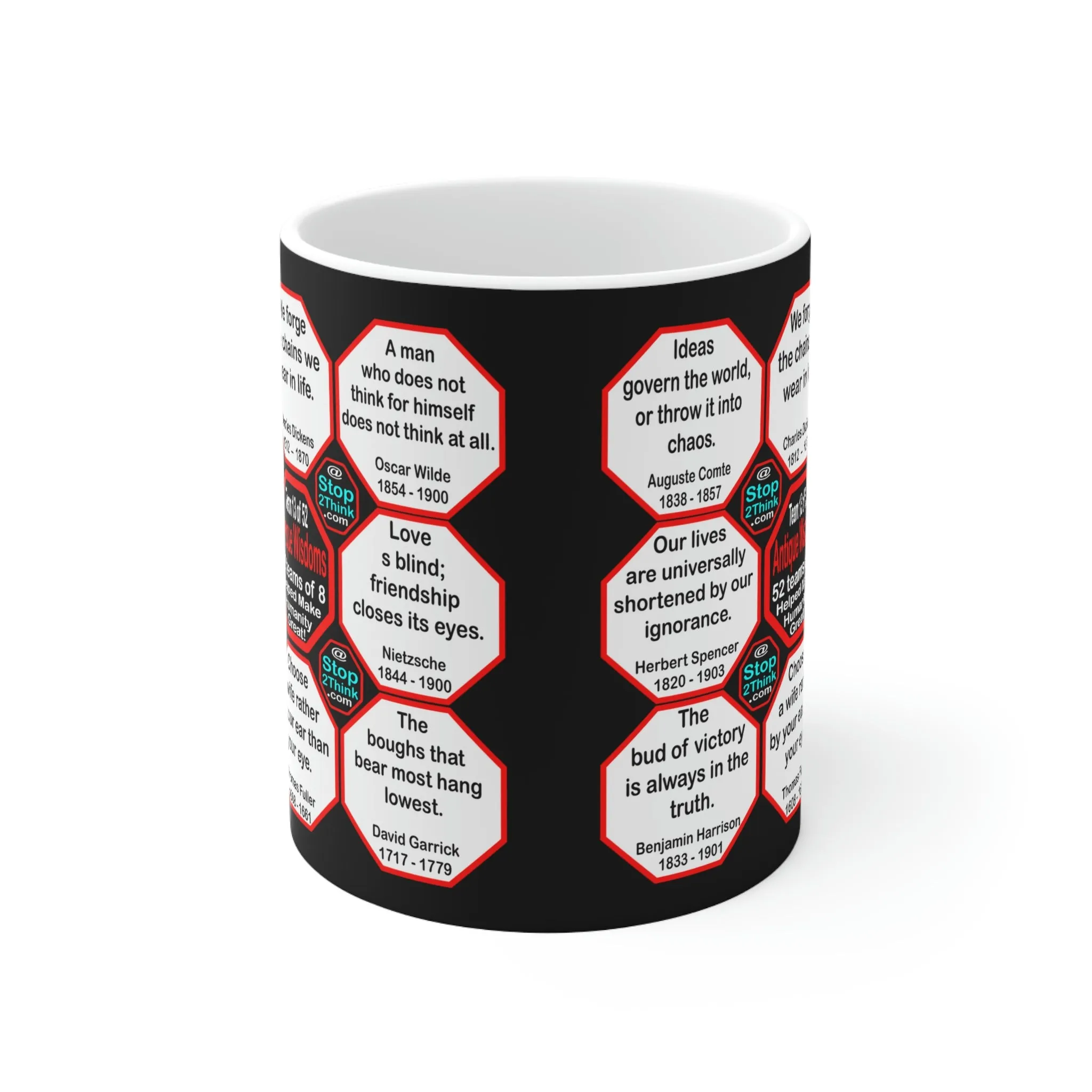 Team 13 of 52 teams that Make Humanity Great! ...Drink Wisely in Mug Wisdoms Ceramic 11oz cup