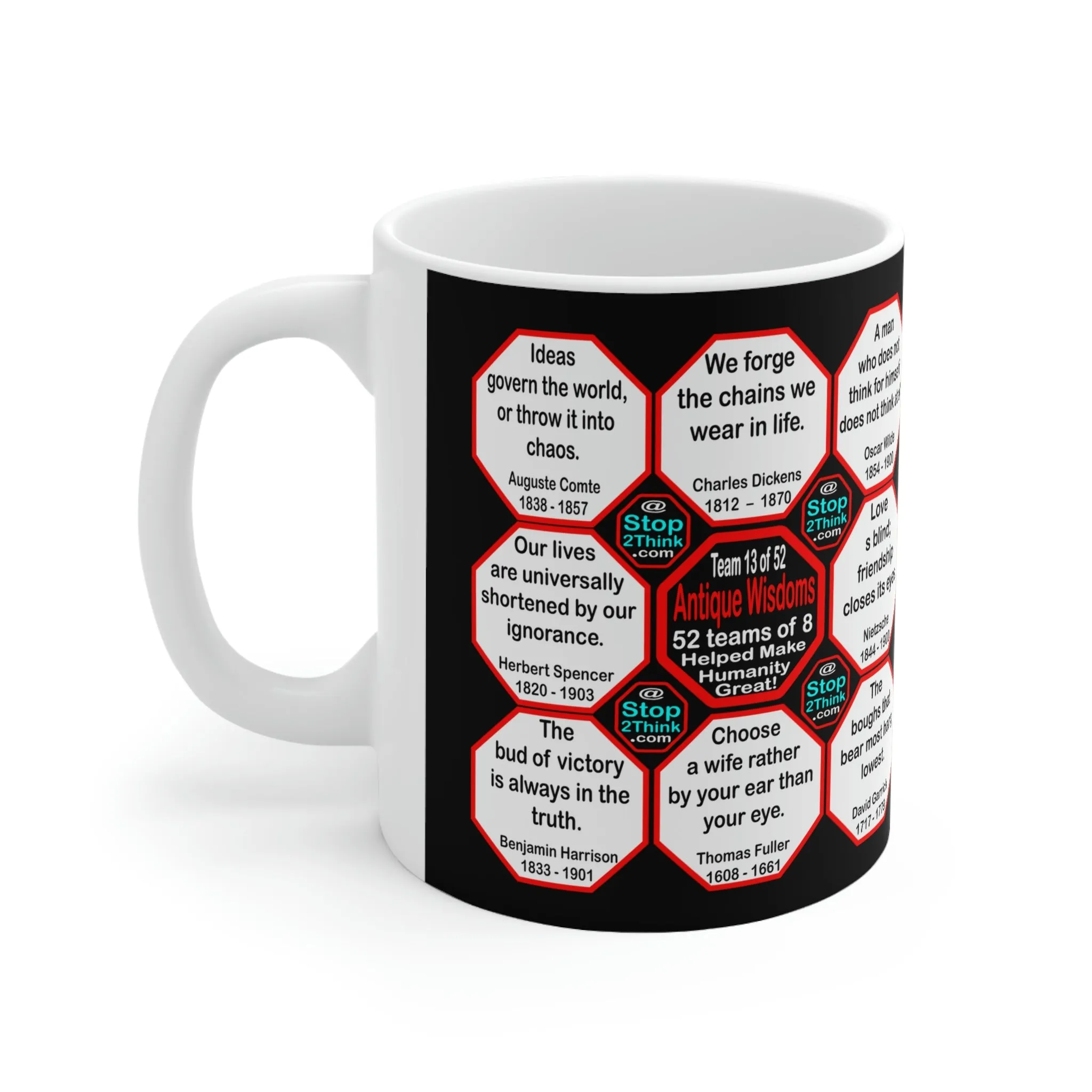 Team 13 of 52 teams that Make Humanity Great! ...Drink Wisely in Mug Wisdoms Ceramic 11oz cup