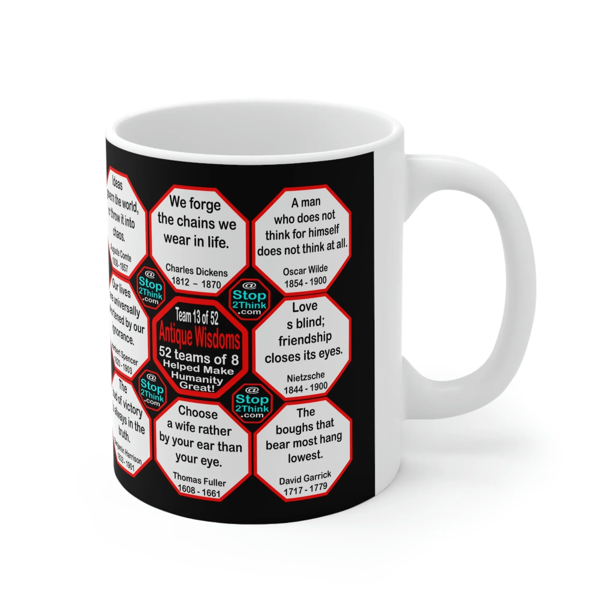Team 13 of 52 teams that Make Humanity Great! ...Drink Wisely in Mug Wisdoms Ceramic 11oz cup