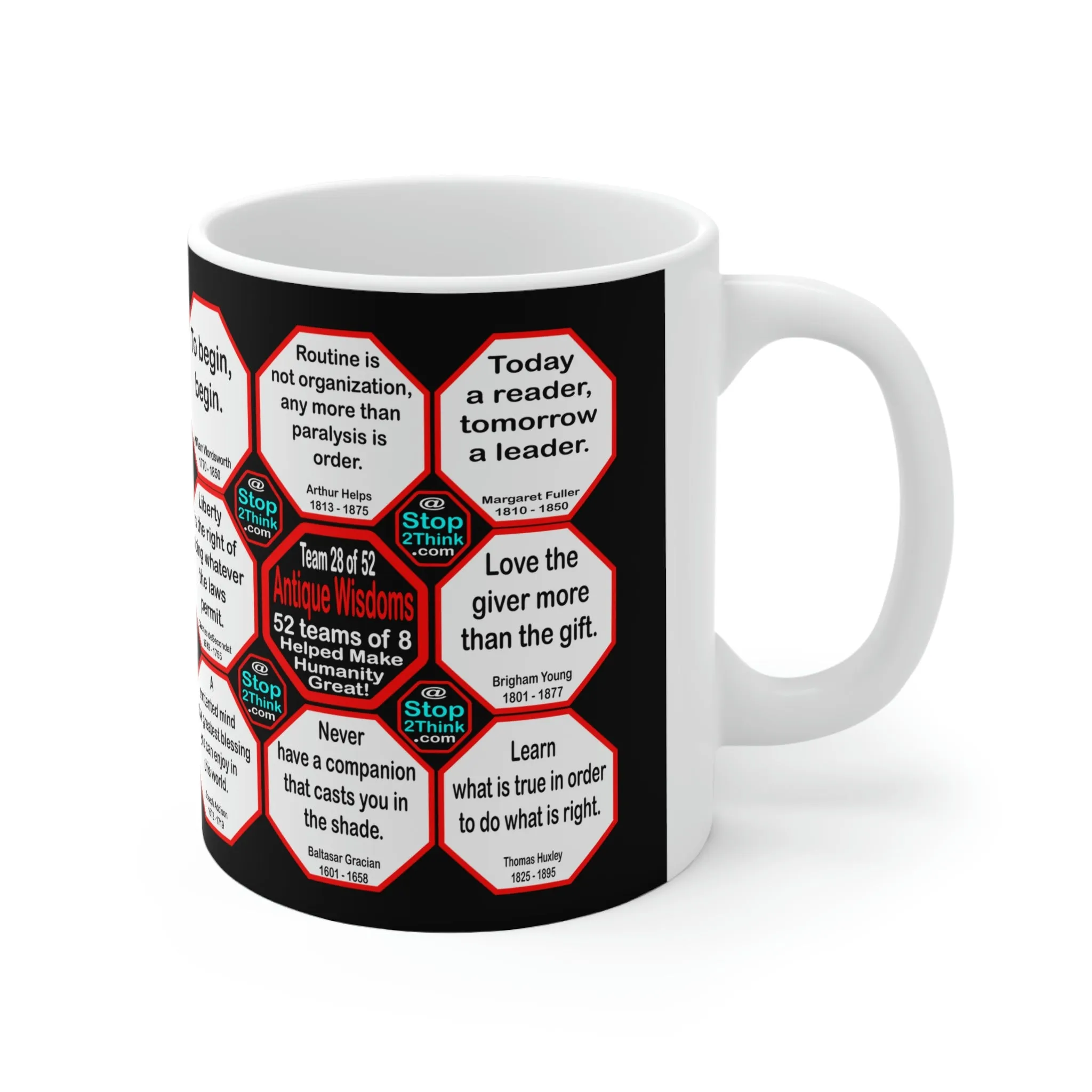 Team 28 of 52 teams that Make Humanity Great! ...Drink Wisely in Mug Wisdoms Ceramic 11oz cup