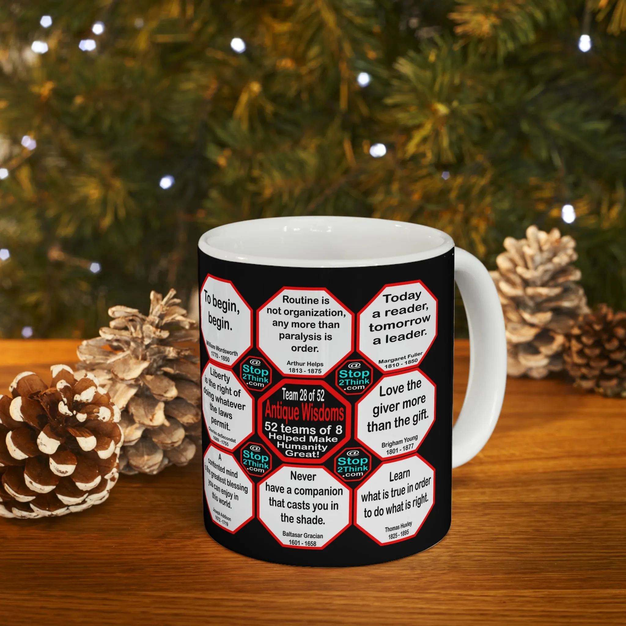 Team 28 of 52 teams that Make Humanity Great! ...Drink Wisely in Mug Wisdoms Ceramic 11oz cup