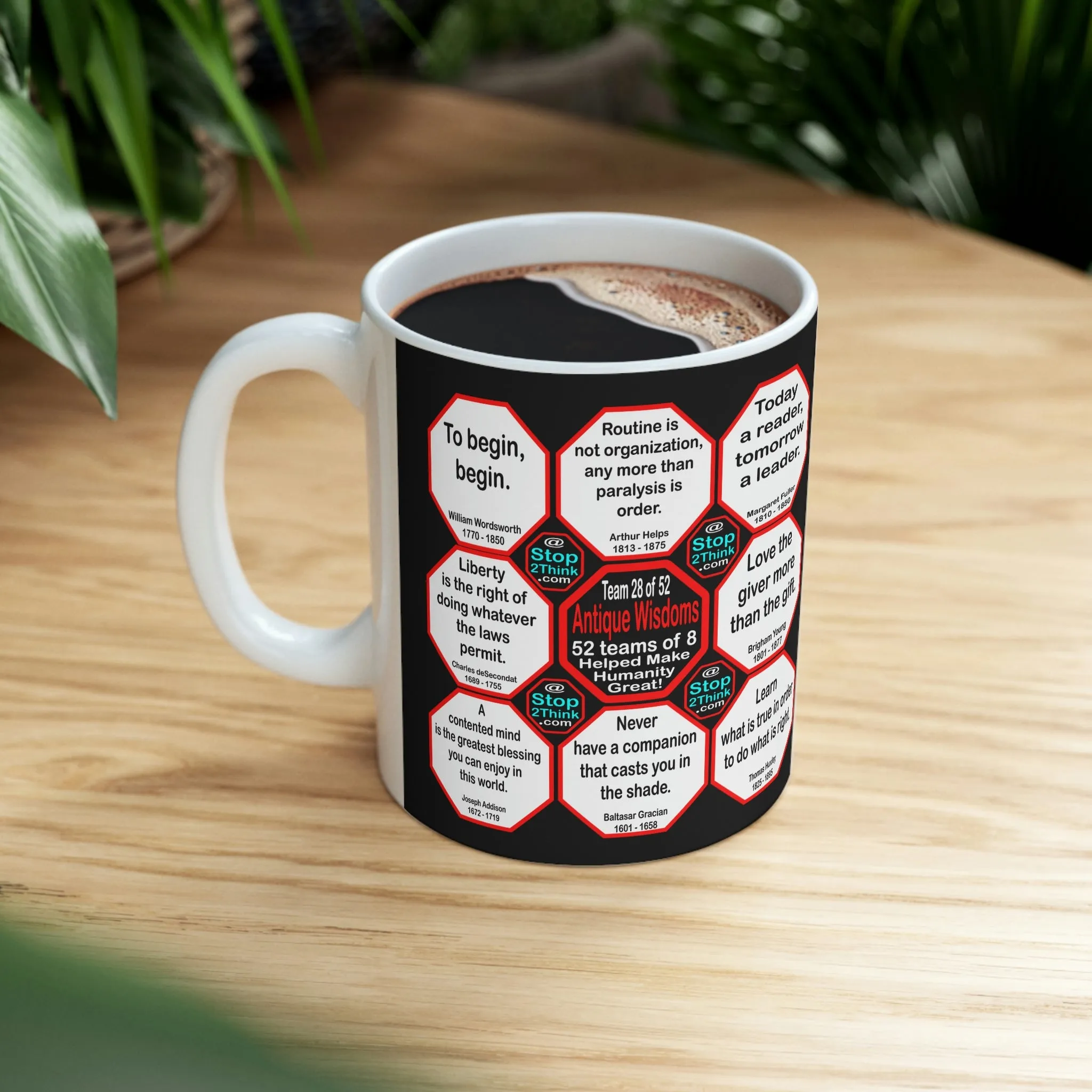 Team 28 of 52 teams that Make Humanity Great! ...Drink Wisely in Mug Wisdoms Ceramic 11oz cup