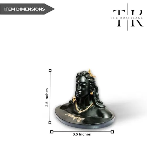 TheKraftLane Lord Mahadev Bholenath Shivji Adiyogi Shiva Statue Idol Murti for Car Dashboard | Ideal for Home Decor - Resin Figurine, Spiritual Gift for Meditation (2.5 Inch)