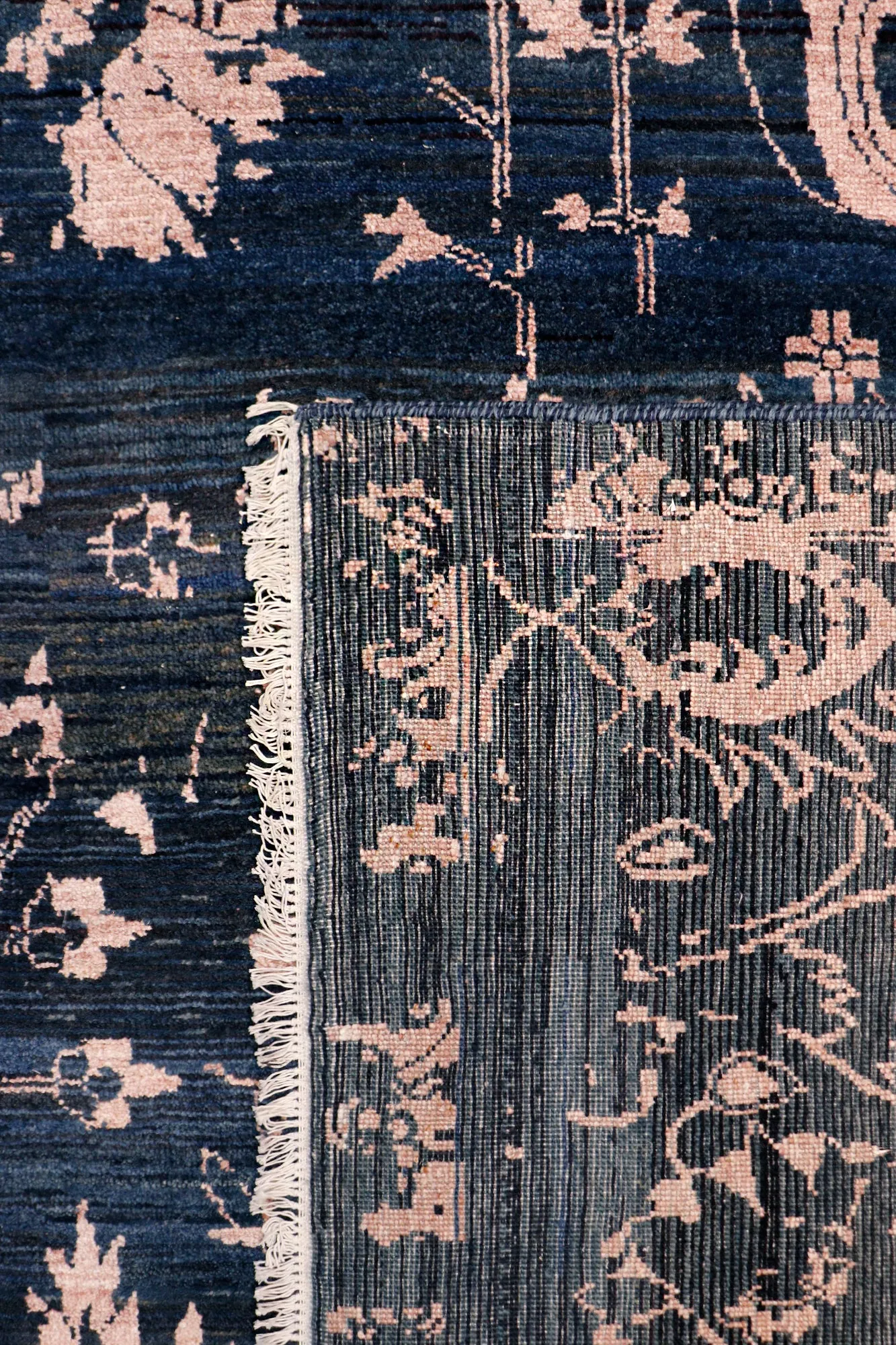 Transitional Collection Hand-Knotted Blue Bsilk & Wool Area Rug-10' 0" X 14' 0"