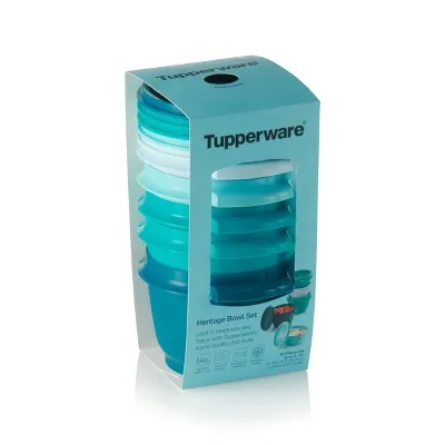 Tupperware Heritage 5pk Plastic Food Storage Container Set Green
