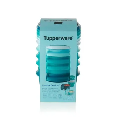 Tupperware Heritage 5pk Plastic Food Storage Container Set Green