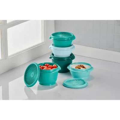 Tupperware Heritage 5pk Plastic Food Storage Container Set Green