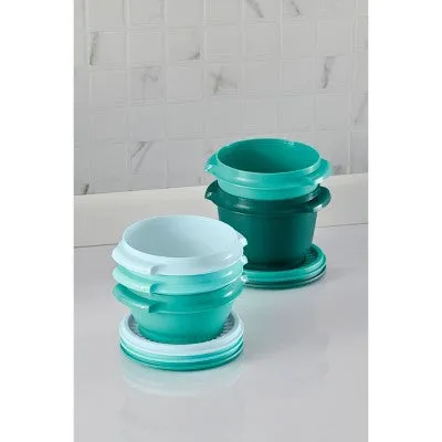 Tupperware Heritage 5pk Plastic Food Storage Container Set Green