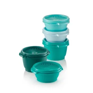 Tupperware Heritage 5pk Plastic Food Storage Container Set Green