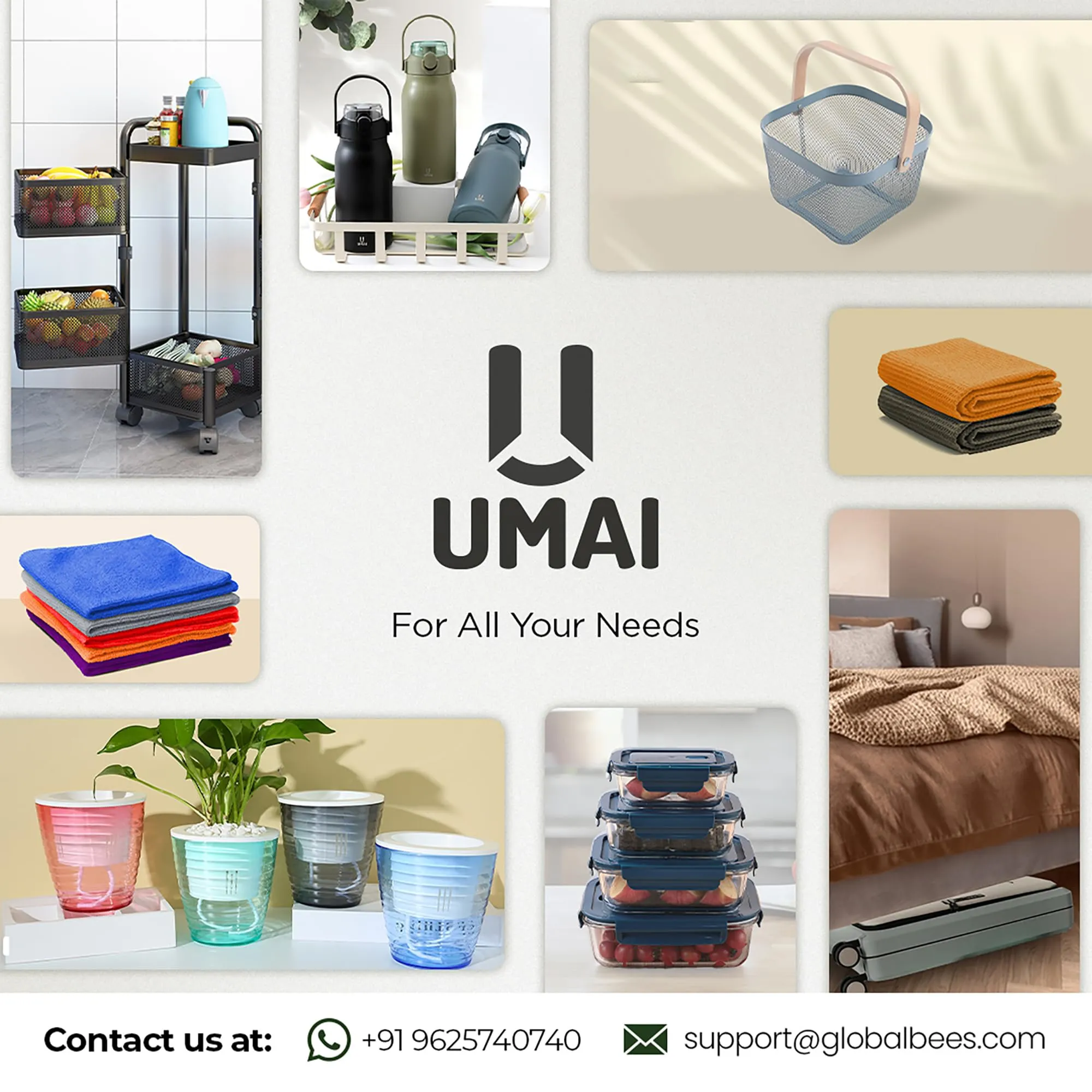 UMAI Coaster Set of 6 (Dia - 10cm) | Dining Table Decor Accessories | Beautiful Floral Coasters | for Cups Coffee Mugs Glasses | with Cork Steel Holder | Heat Resistant Absorbing Tea Coaster