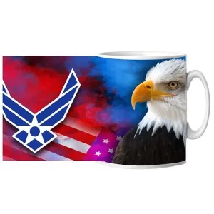 US Air Force Star Eagle Flag Ceramic Mug 15 oz