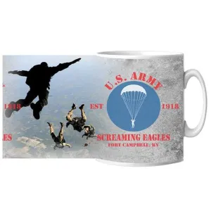 US Army Screaming Eagles Parachute Ceramic Mug 15 oz