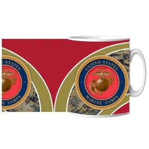 US Marine Corps Camo Swoosh Ceramic Mug 15 oz