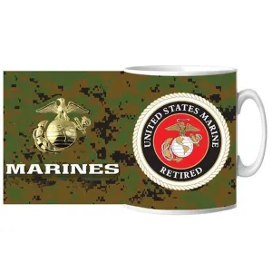 US Marine Corps RETIRED Digital Ceramic Mug 15 oz