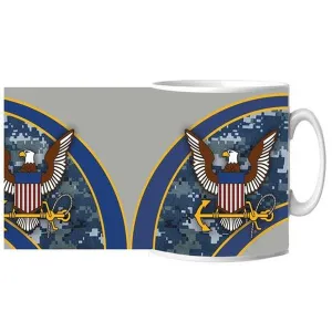US Navy Camo Swoosh Ceramic Mug 15 oz