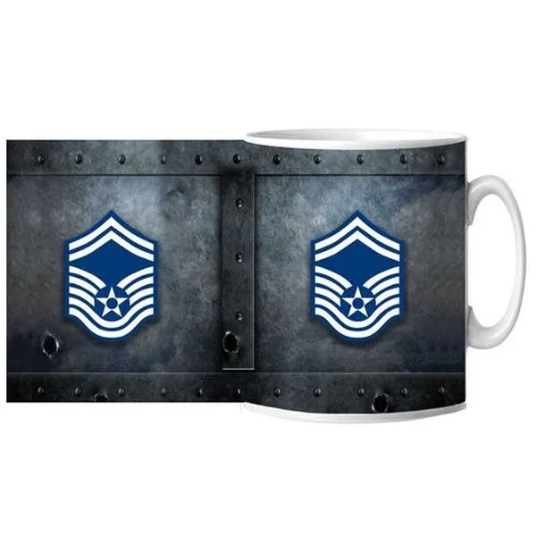USAF Senior Master SGT Chevron Ceramic Mug 15 oz