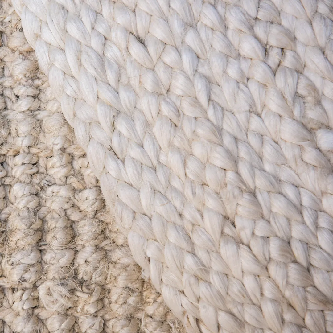 Vincent White Wash Round Braided Weave