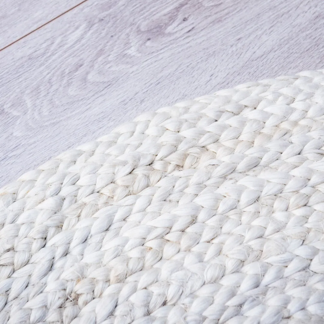 Vincent White Wash Round Braided Weave