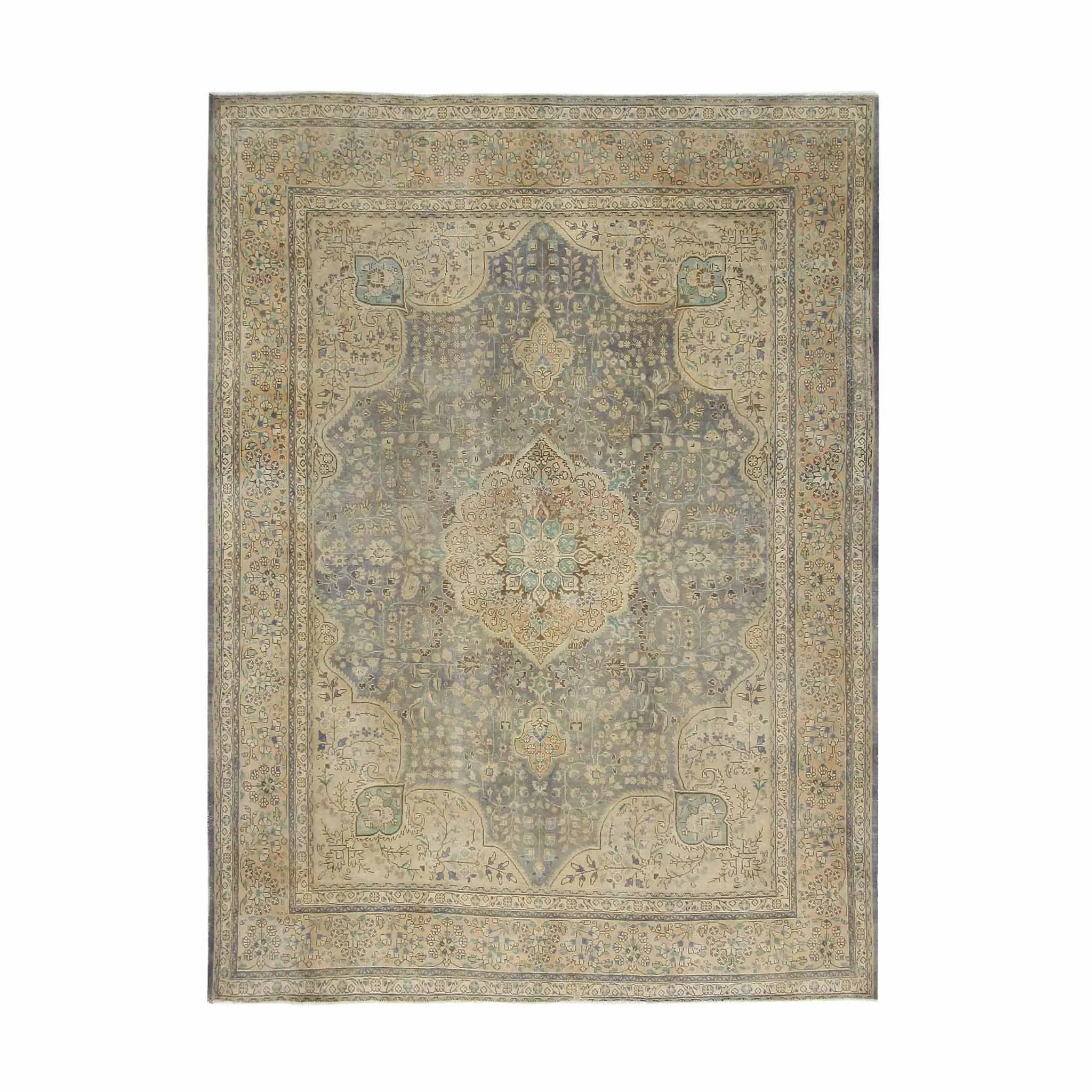 Vintage 9.11' x 12.9' Wool Rug