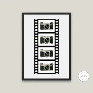 Vintage Camera Poster INSTANT DOWNLOAD Art Print, Vintage Film Reel, Old Camera, Canon Camera, Vintage Wall Art