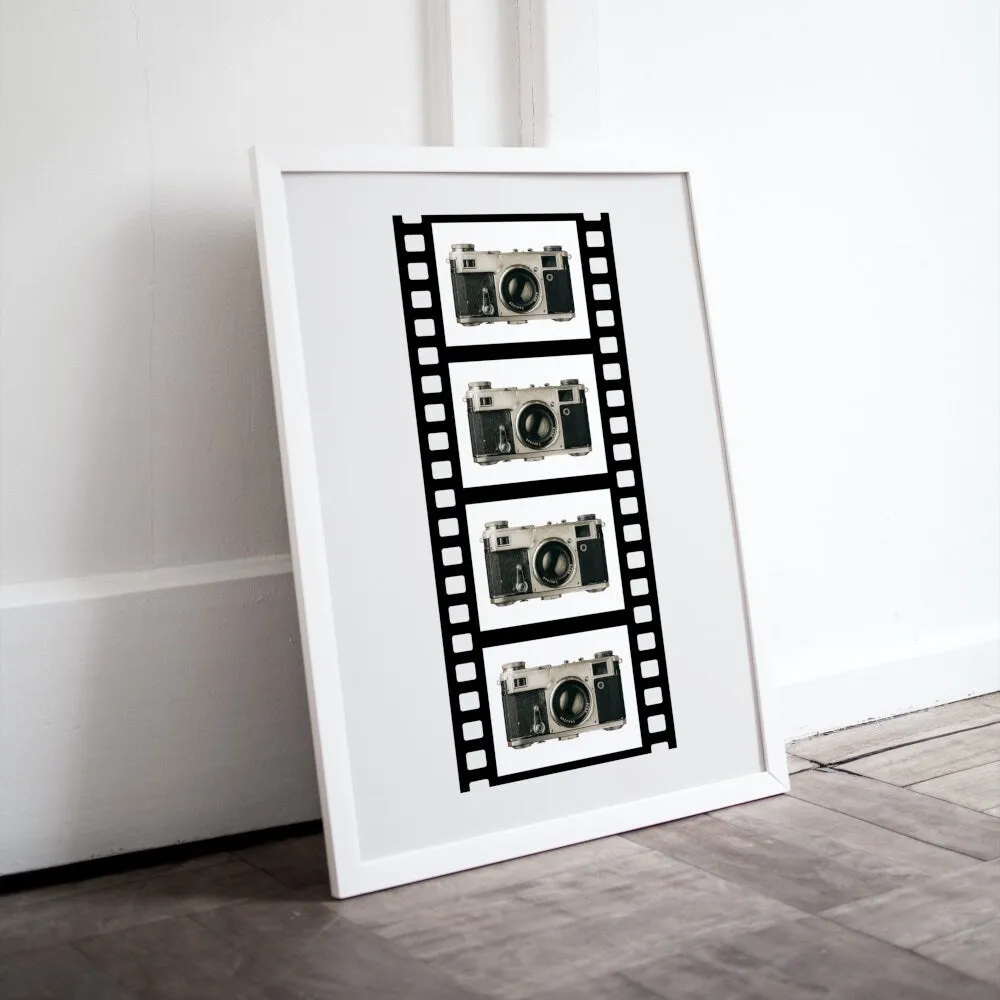 Vintage Camera Poster INSTANT DOWNLOAD Art Print, Vintage Film Reel, Old Camera, Canon Camera, Vintage Wall Art
