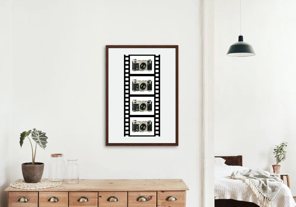 Vintage Camera Poster INSTANT DOWNLOAD Art Print, Vintage Film Reel, Old Camera, Canon Camera, Vintage Wall Art