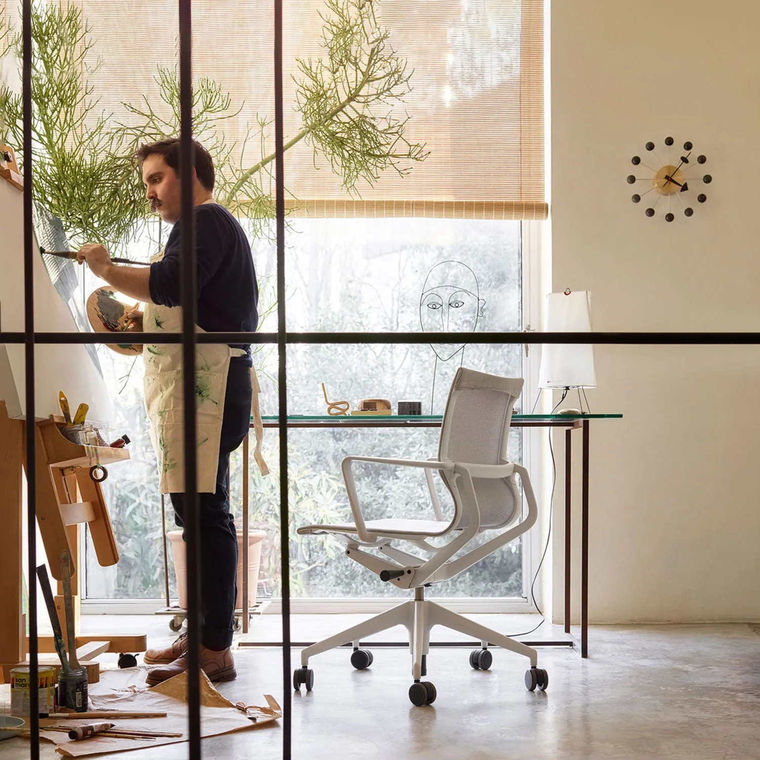 vitra | george nelson ball clock | black   brass