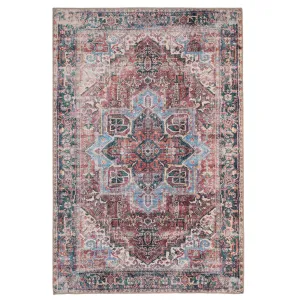 Washable Red Medallion Area Rug - Slaney