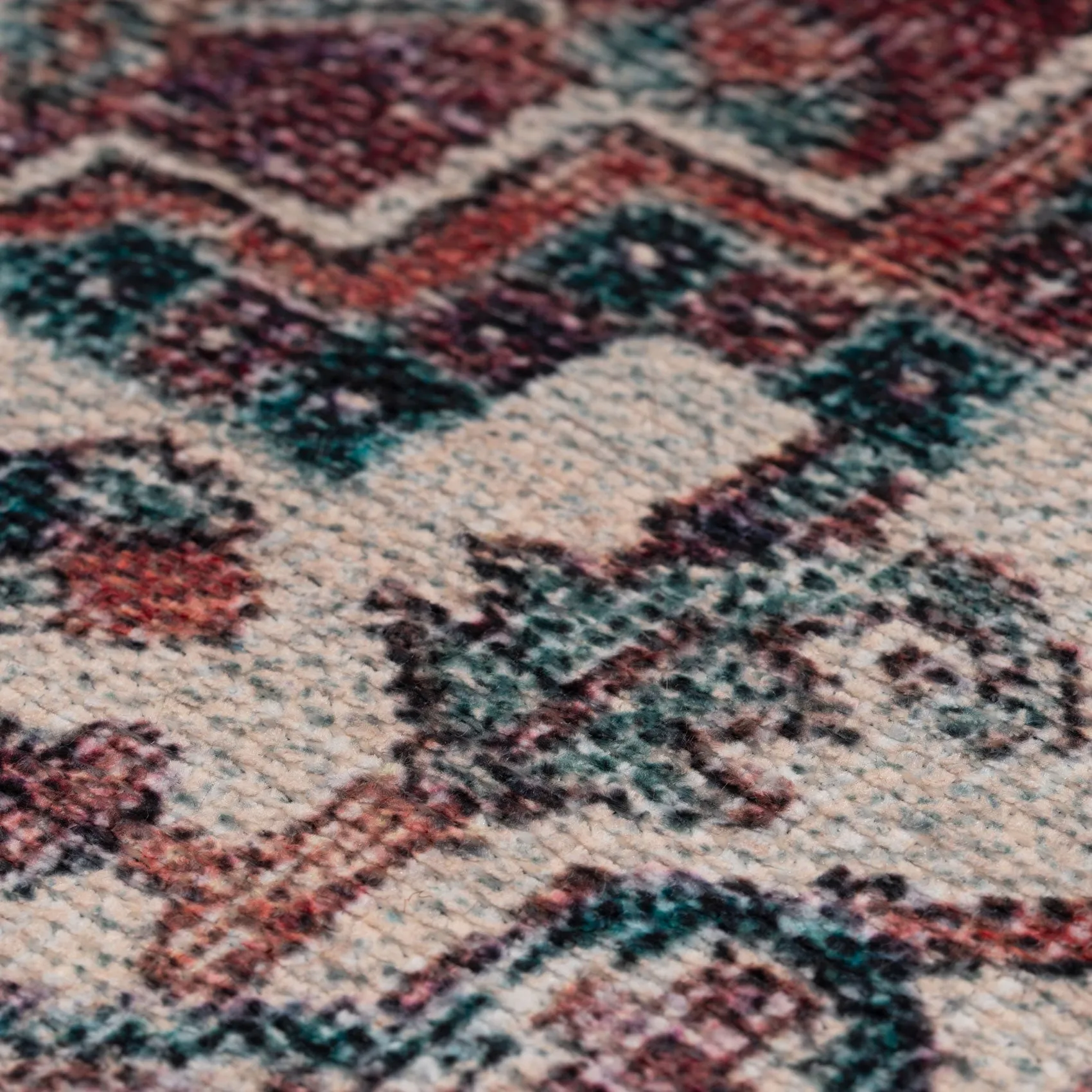 Washable Red Medallion Area Rug - Slaney