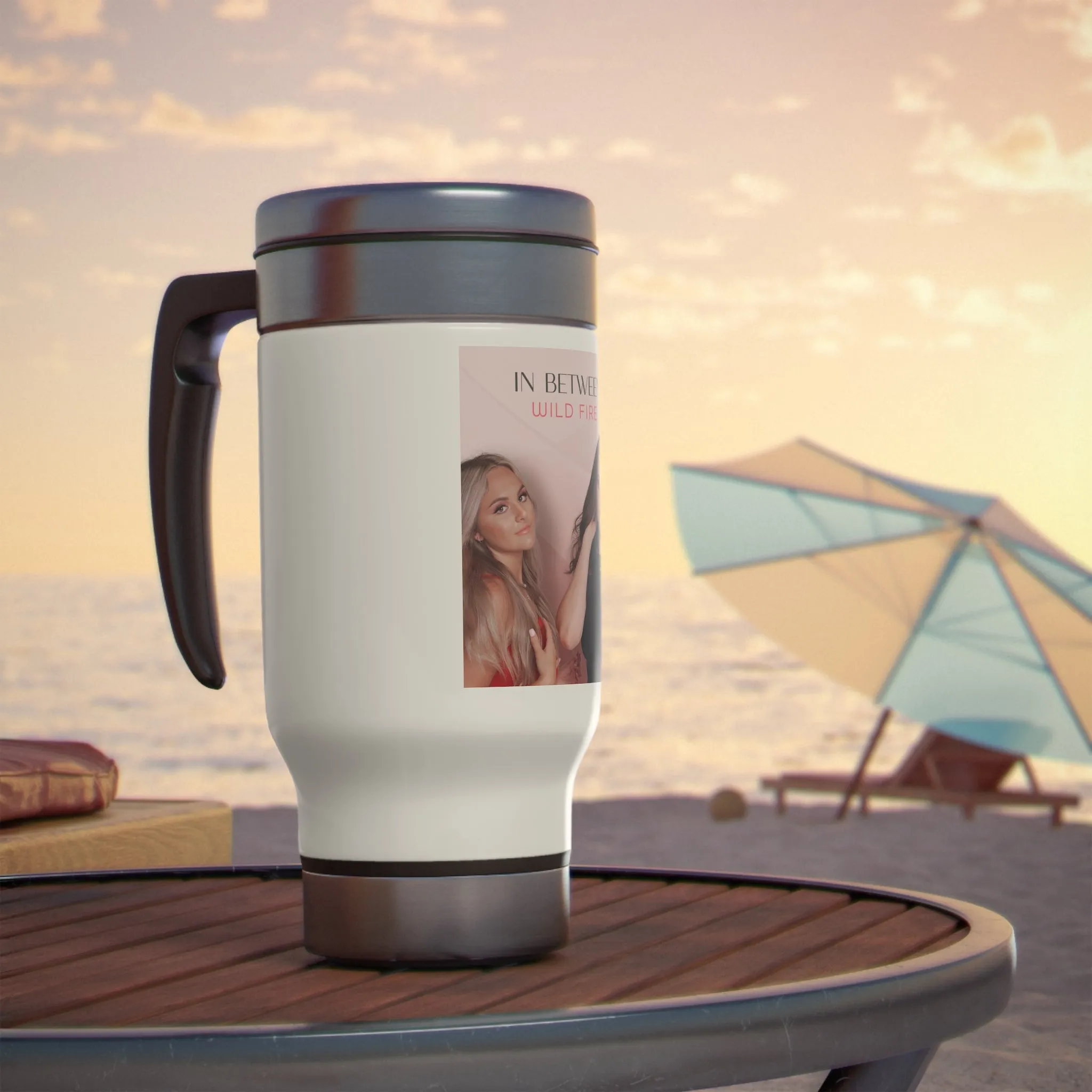 Wild Fire "In Between" Stainless Steel Travel Mug with Handle, 14oz