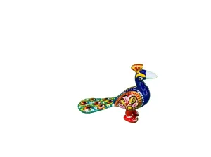 WORTH IT Decorative Handcrafted Metal Peacock with Elegant Design | Beautiful Trendy Eye-Catchy Showpiece for Home, Office Desk, Room Decoration | Toy for Kids