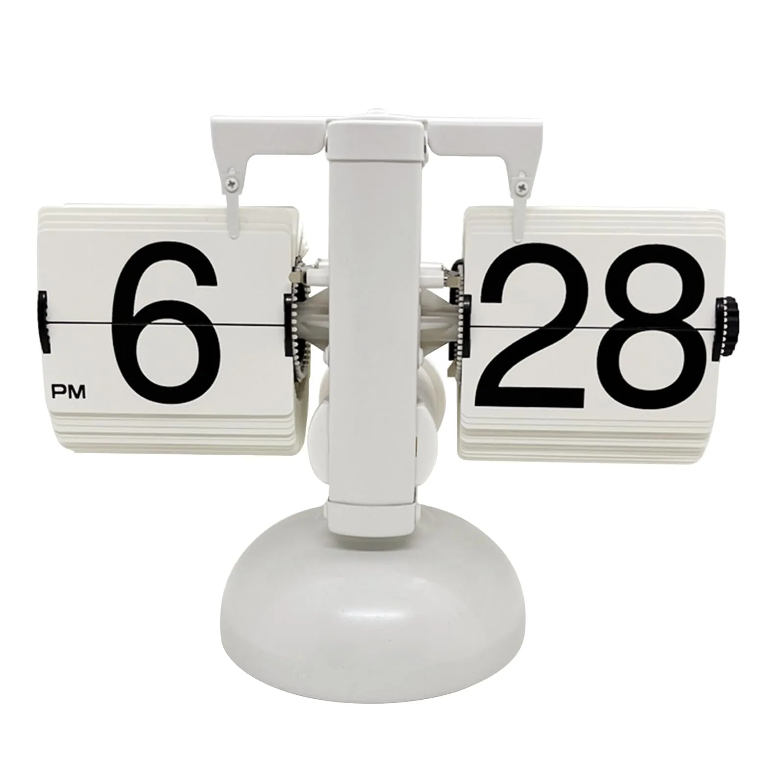 YS0911 Automatic Digital Clock 24 Hours Table Stainless Steel Turn Page Automatic Clock, Black
