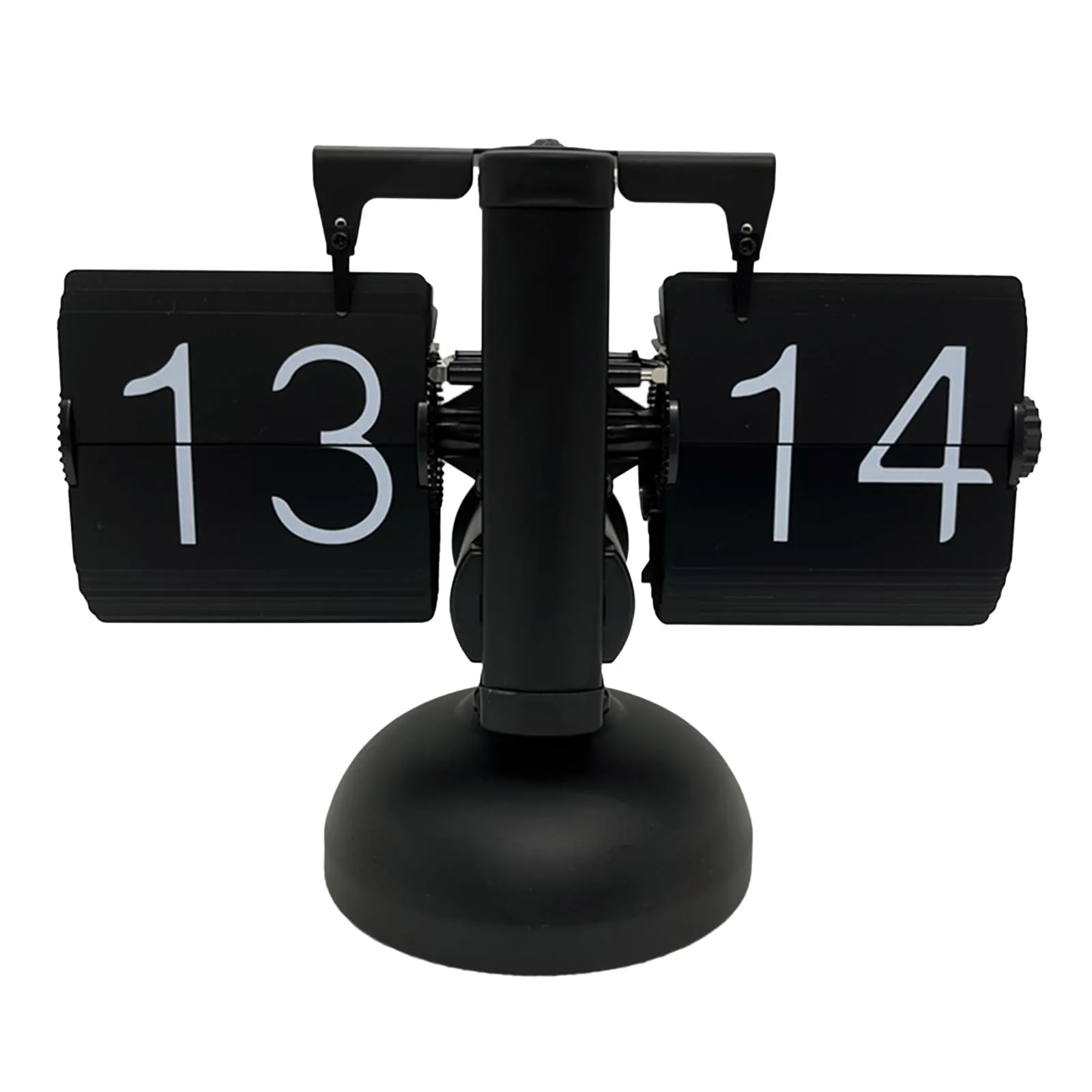 YS0911 Automatic Digital Clock 24 Hours Table Stainless Steel Turn Page Automatic Clock, Black